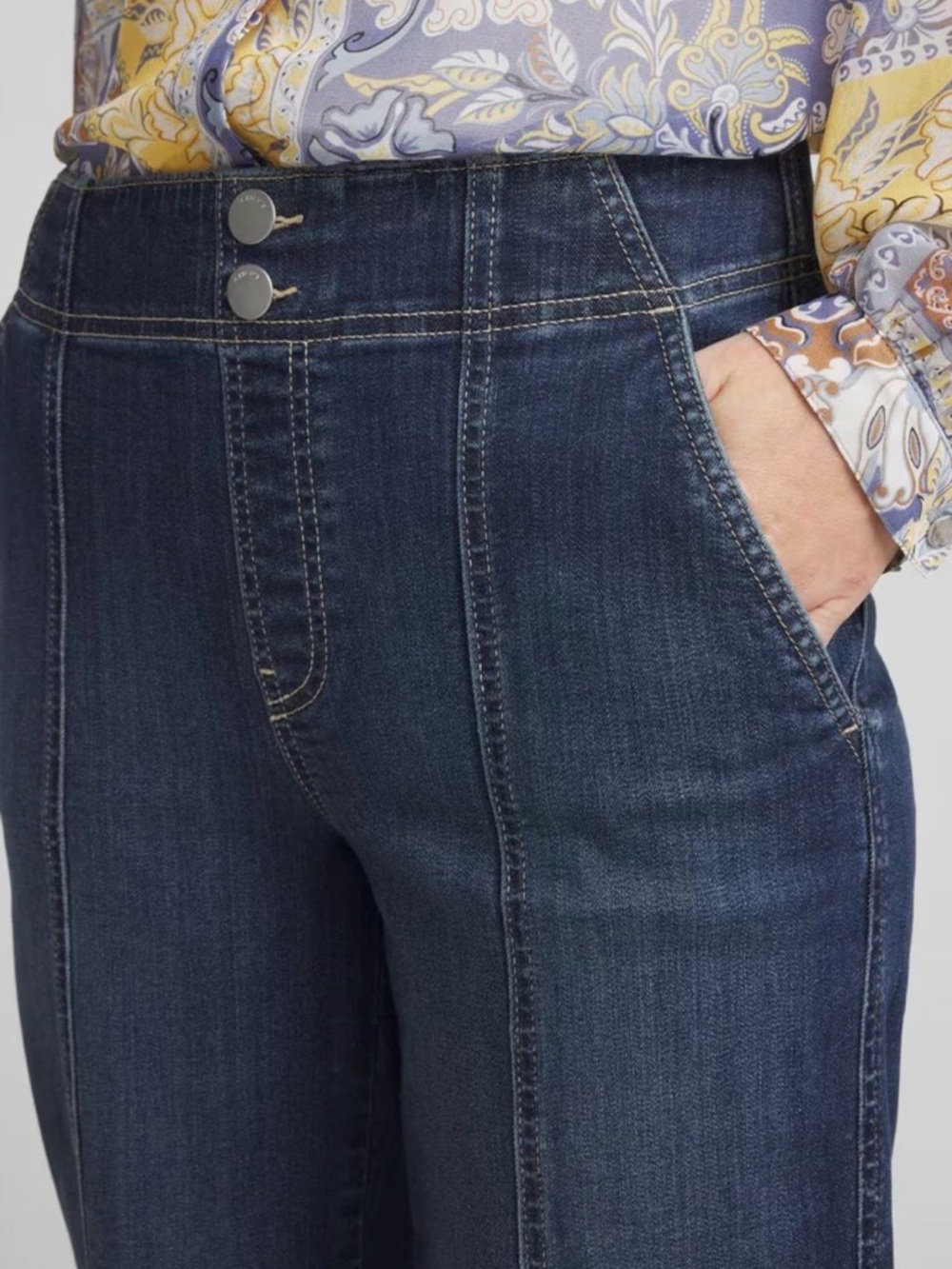 Chico’s Pull-On High-Rise Wide-Leg Jeans in Alora Indigo Dark Blue $119.50 - Picture 2 of 15